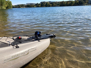 Universal Rudder Mounted Propulsion System for all Kayaks w/ steerable rudders w/o battery case