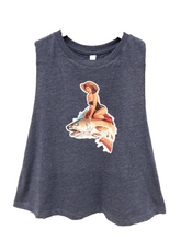 Load image into Gallery viewer, Ladies Cropped RacerBack  Fish Girl Tanks
