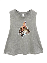 Load image into Gallery viewer, Ladies Cropped RacerBack  Fish Girl Tanks
